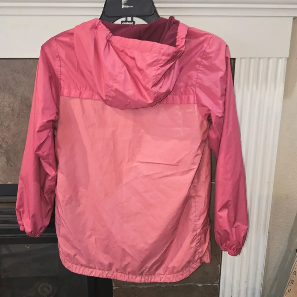 PATAGONIA Sz L (12) Pink On Pink Full Zip Torrentshell Hooded Rain Coat Jacket